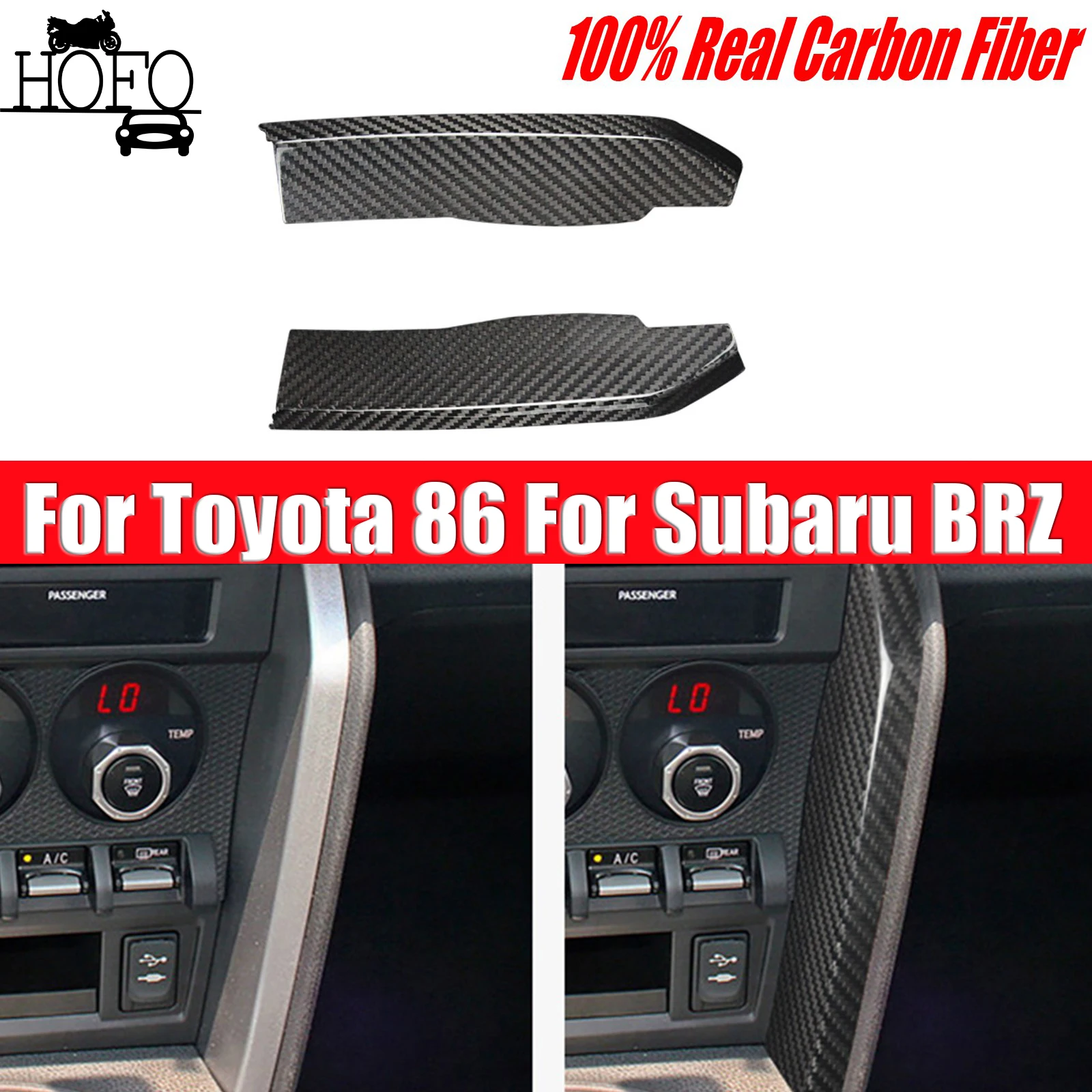

2PCS/Set Center Console Molding Cover Trim Real Carbon Fiber For Subaru BRZ For Toyota 86