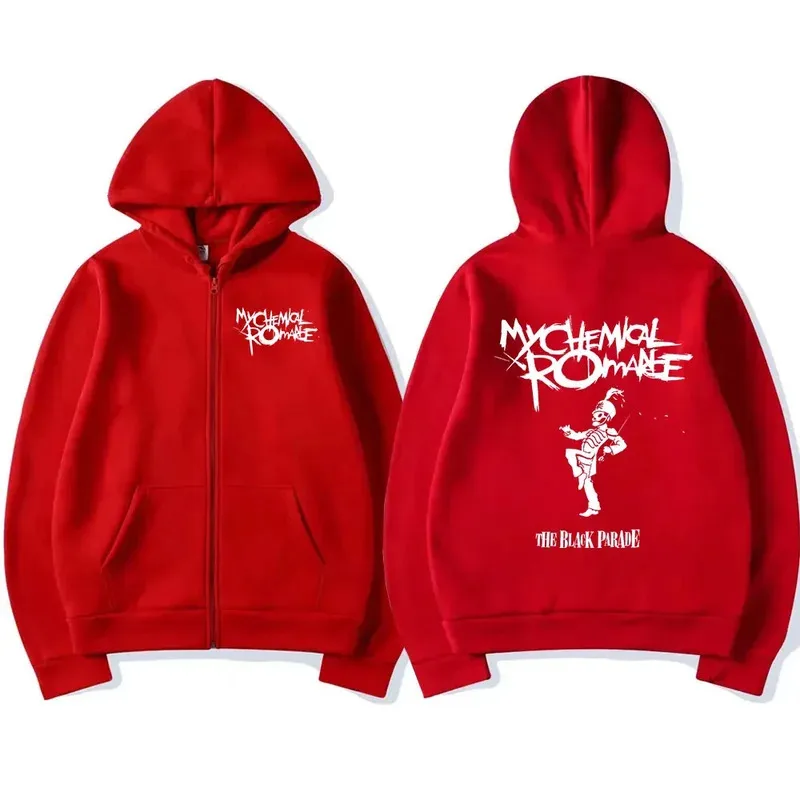 MCR My Chemical Romance Dead Zipper Hoodie Black Parade Punk Emo Rock Zip Up Men's Vintage Hip Hop Fashion Sweatshirt - view 5