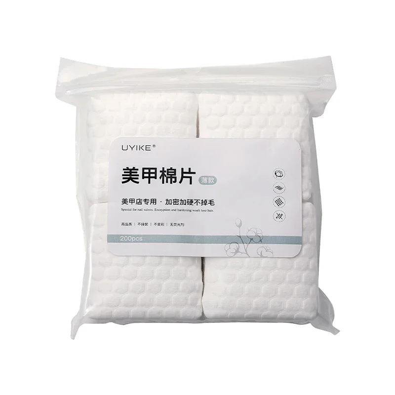 200Pcs Nail Cotton Pad Polish Remover Gel Clean Manicure Napkins Lint-Free Wipes Cotton Cleaner Paper Pads Varnish Tool