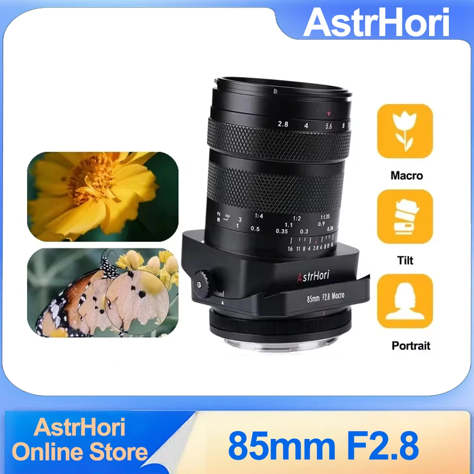 

AstrHori Tilt Shift 85mm F2.8 Full Frame Macro Lens Manual Focus Prime Lens for Canon RF Fuji X Nikon Z Sony E L-Mount