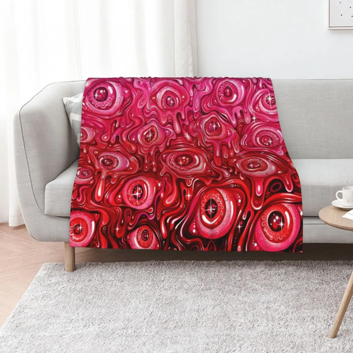 Red Eyeball Pattern Throw Blanket bed plaid Fashion Sofas Vintage Blankets For Sofas Personalized Gift Giant Sofa Blankets