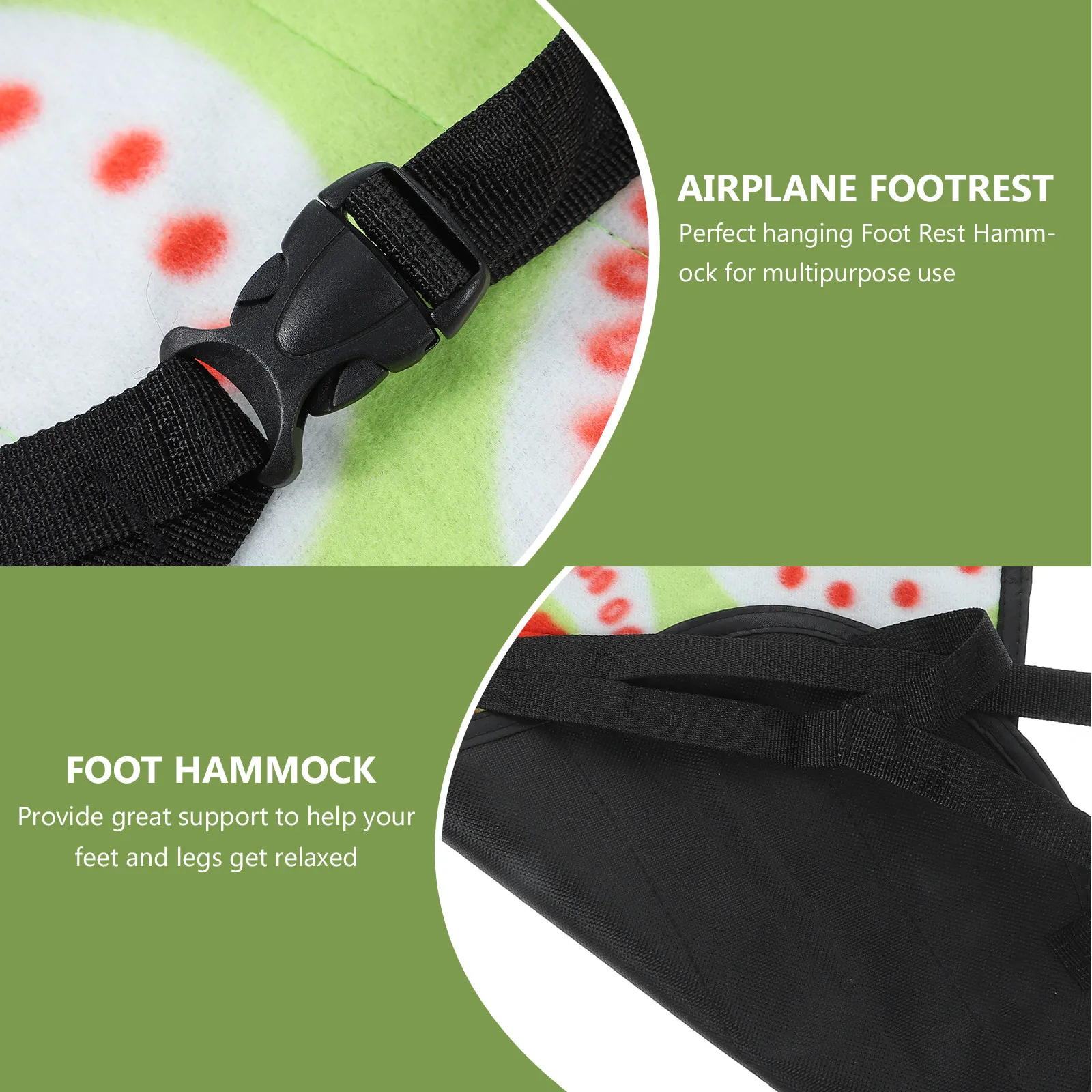 Travel Foot Hammock Airplane Foot Rest Hammock Portable Compact Design Adjustable Length for Comfortable Leg Support Flight