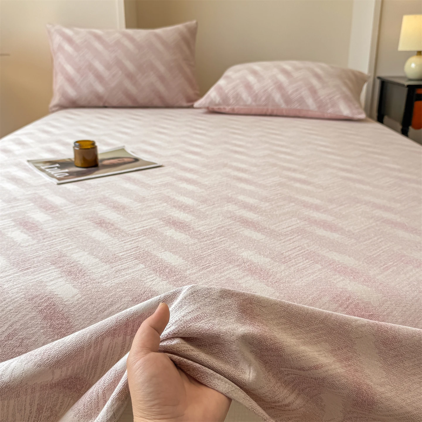 1 Pc 100%Cotton Plaid Jacquard Flat bed Sheet Single/Twin/Queen/King Size lençol de cama de casal Bed Sheet 침대패드