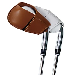 Golf Iron Head Cover Practical PU Leather Durable Headcover Golf Sports Accessories Putter Protector Brown/Gray