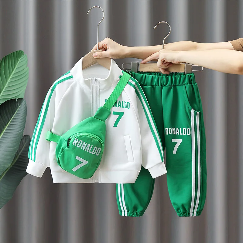 Boys Clothing Sets Spring Autumn Children Jackets Pants Bags 3pcs Tracksuits For Baby 1 To 8 Years Sports Suit Kids Outfits 2023