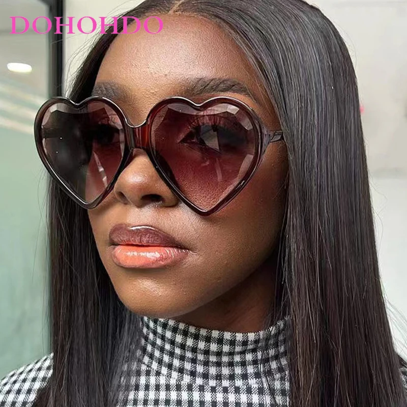 

Luxury Brand Heart Shape Sunglasses Women Sexy Fashion Oversized Sun Glasses For Female Male Party Travel Shades Eyewear UV400