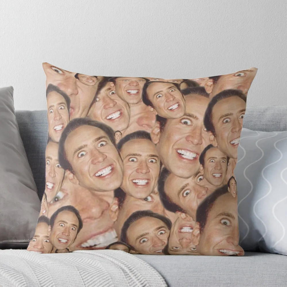 

Nicolas Cage Face Collage Design Throw Pillow Pillowcases Bed Cushions Pillowcases For Pillows