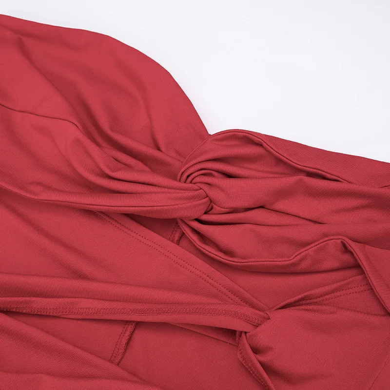 Twist Hollow Out Strapless Flare Jumpsuits Women Sexy Wrapped Chest Sleeveless Backless Boot Cut Bottom Slim Overalls Romper