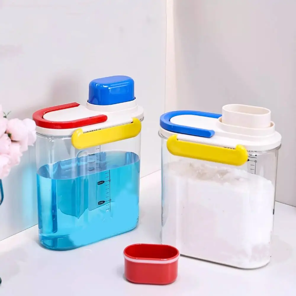 

Plastic Cereal Storage Box Transparent Compact Rice Storage Bucket Moisture-proof with Handle Food Storage Containers Pantry