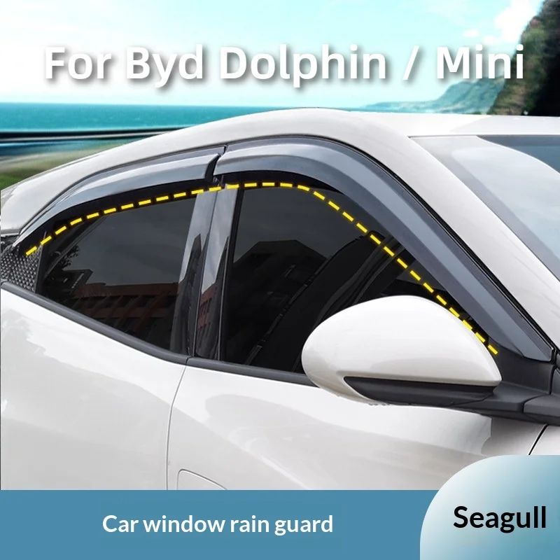 For Byd Dolphin Surf Dolphin Mini Car Window Visor Rain Guard Wind Deflector Glass Sun Shade Special Modification