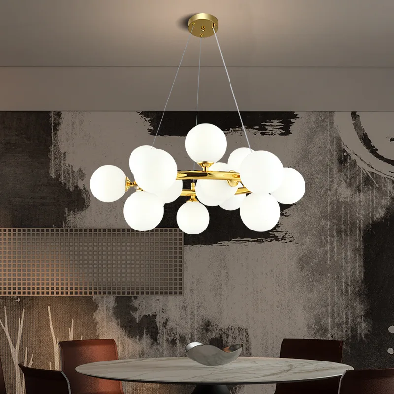 Magic bean lamp Nordic modern cross-border special glass ball molecular lamp creative personality restaurant bedroom whole house