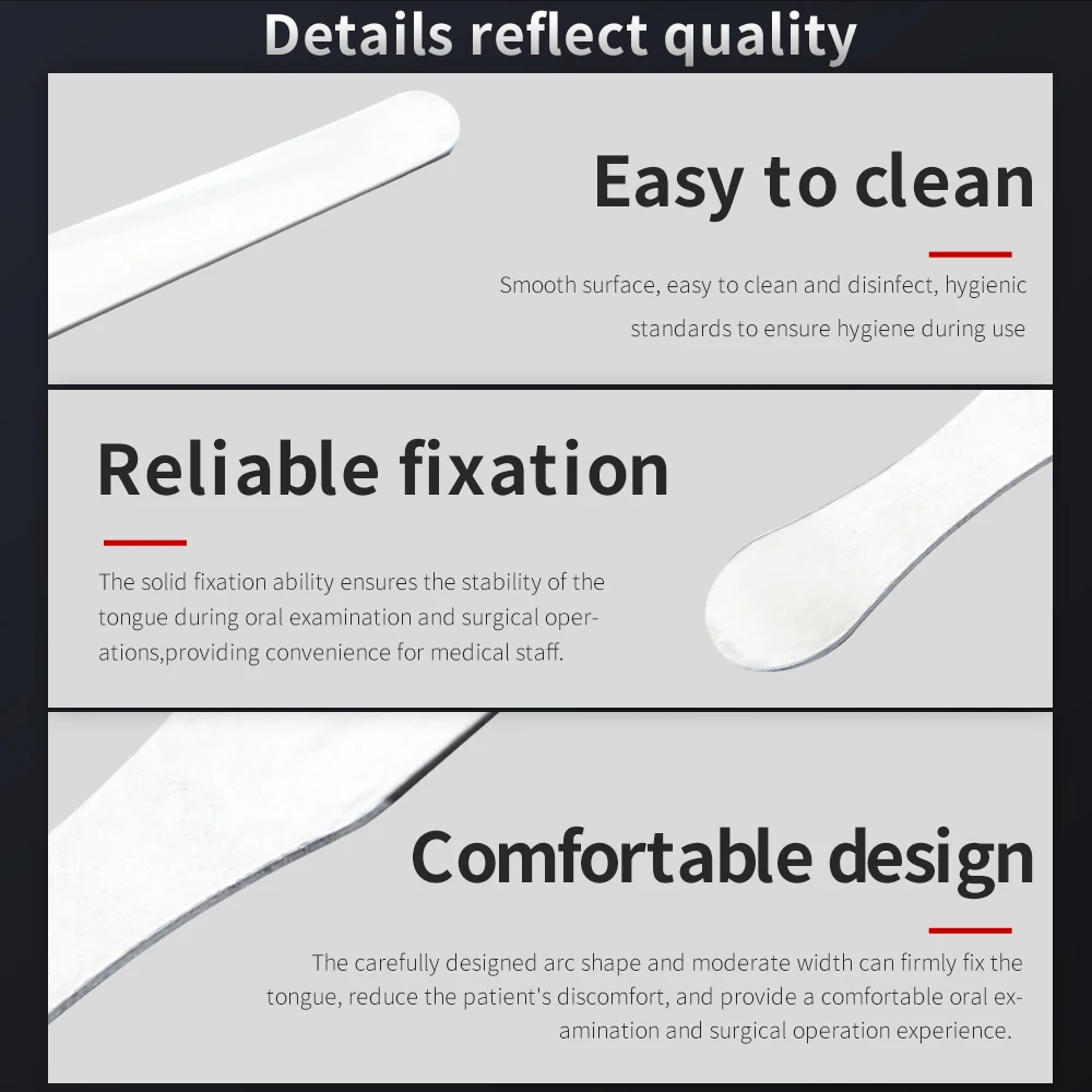 خافض لسان من الفولاذ المقاوم للصدأ ، ملعقة شمع طبي ، طقم عصي خافض لسان ، معدات فحص الفم ، رعاية طبية للطبيب