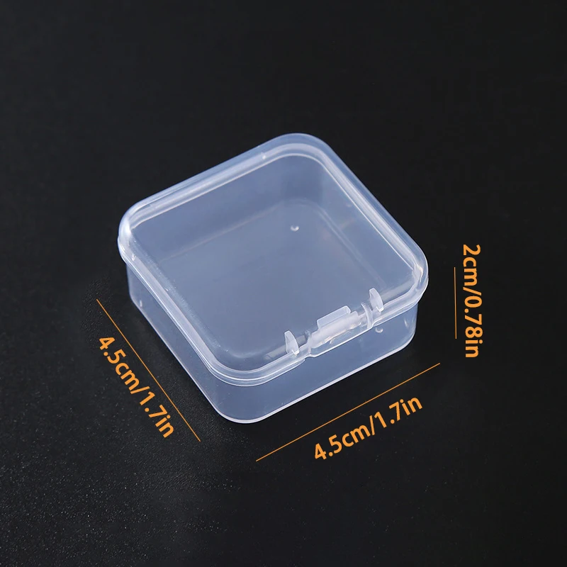 2Pcs Transparent Storage Box Square Small Items Case Packing Boxes Jewelry Beads Container Sundries Organizer Fishing Tools