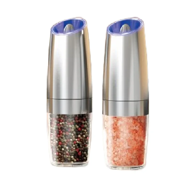 

Электрическая мельница для соли и перца, 2 шт., набор со светодиодной подсветкой, регулируемые мельницы для специй для кухни, автоматические беспроводные гаджеты, инструменты