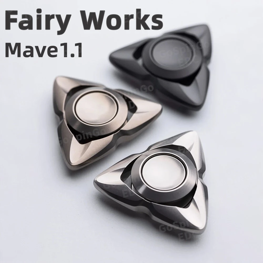 Fairy Works EDC Mave1.1 Fidget Spinner Stressabbau-Spielzeug Zappelspielzeug für Erwachsene Dreiblattiger Fidget Spinner Originaldesigns