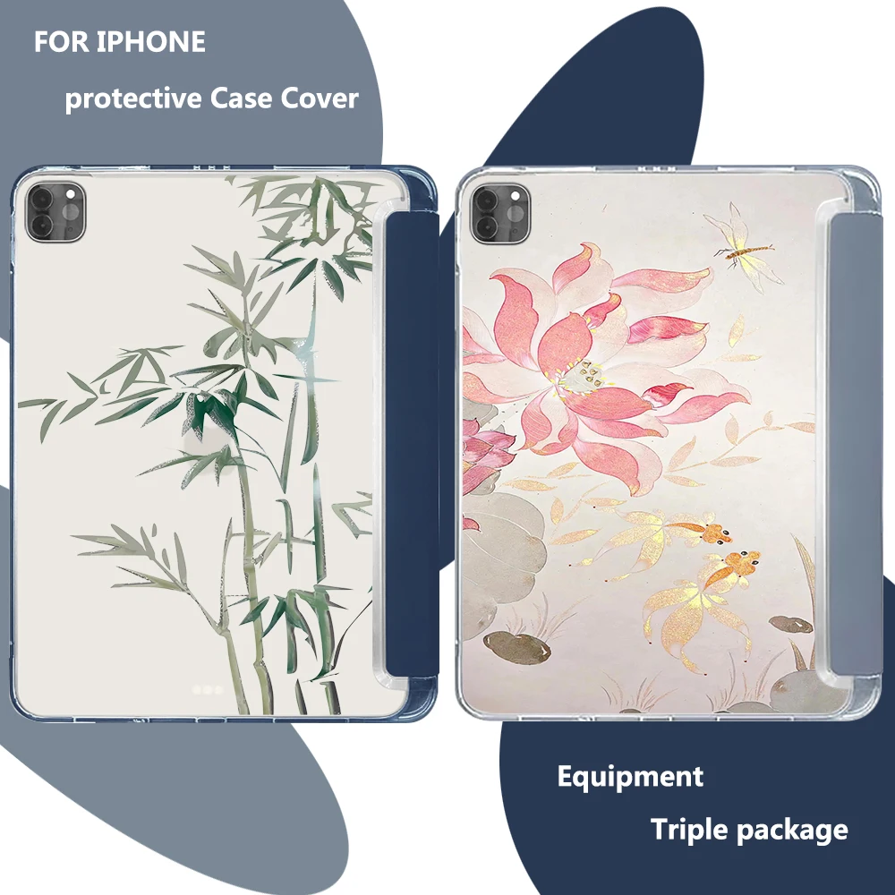 

Koi, Jade Lotus, Bamboo Pattern For iPad Pro 11 Mini 4 5 Generation Cover For iPad 7 8 9 10.2 Air 3 Pro 1 4inch Case
