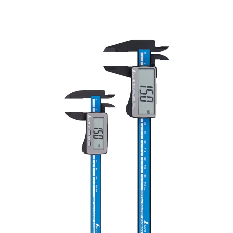 Shinwa-caliper Digital Industrial Fibra de Carbono Isolamento Plástico Alta Precisão Marca Solar Arte 19932