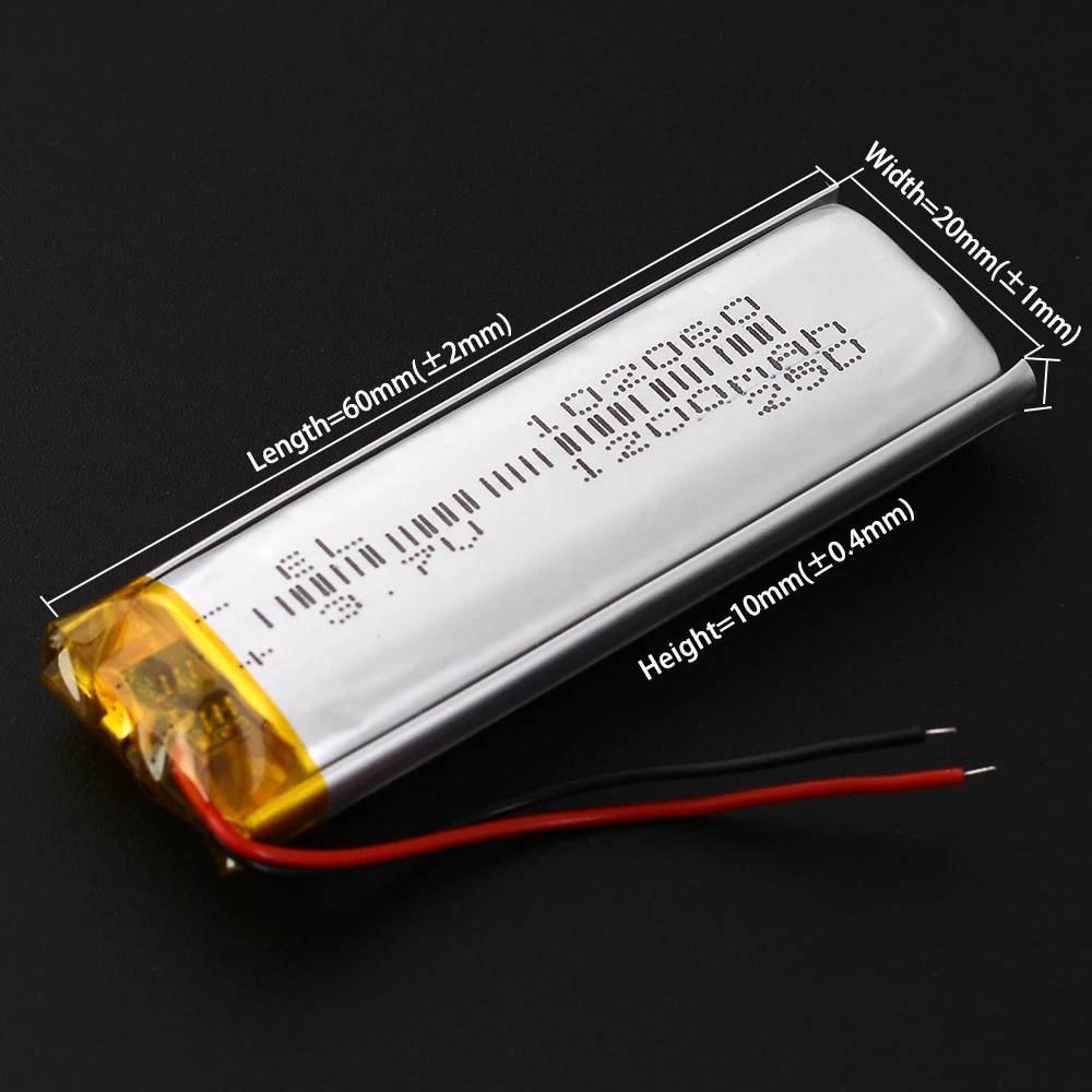 JST2.0 2P JST1.25 2P 102060 3.7V 1200mAh Rechargeable Lithium Li-ion Polymer Battery 982060 902060 952060