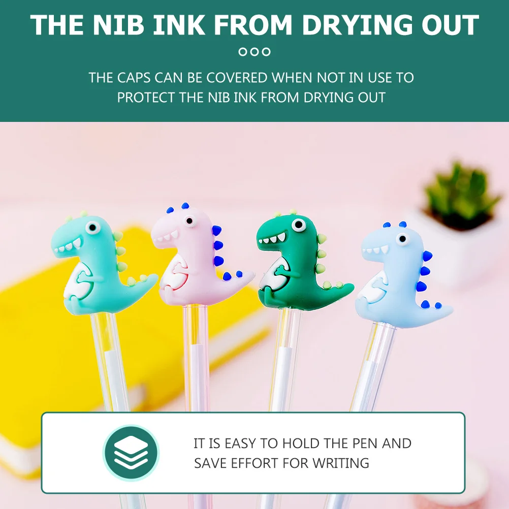 12pcs Neutral Pens Cartoon Dinosaur Design Smooth Writing For School Office Kids Kawaii Multi-Function Student Supply