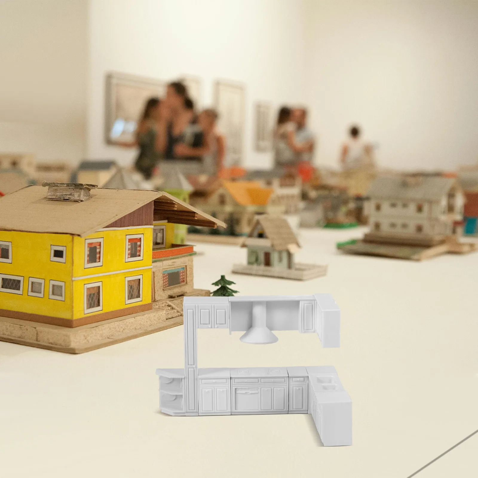 

1Set Miniature Bathroom Table Stove Prop Fine Craftsmanship for Mini Home Decorations Miniature Furniture Model