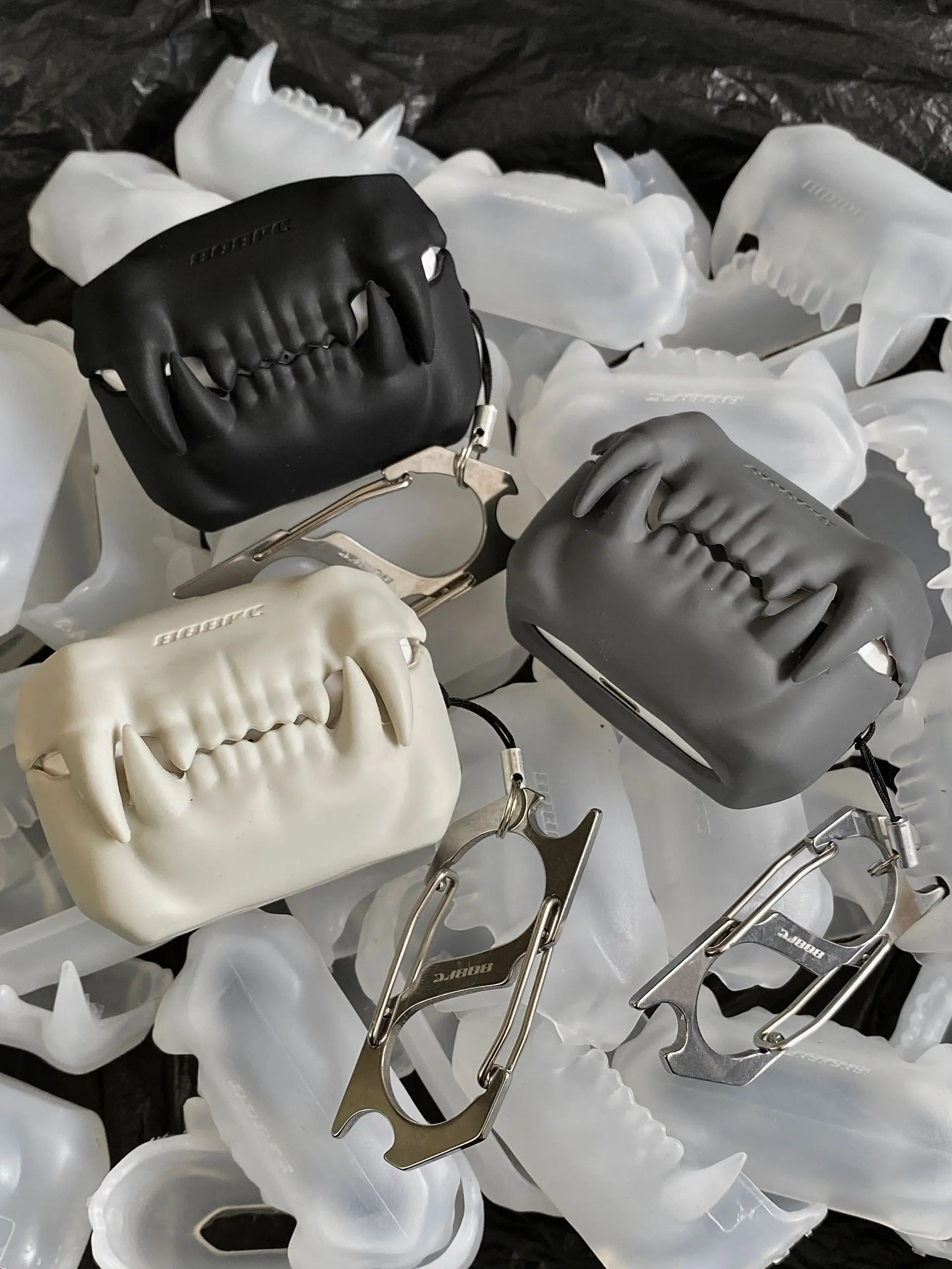 Tiger Tooth Airpods Case, Decoração Original, Design Cool, Capa Protetora de Silicone, Adequado para Airpods Pro Acessórios, Presente, 808FC