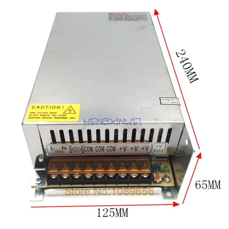 S-500-5 S-500-12 S-500-24 S-500-36 S-500-48 Input 110v/220v Single Output Switching Power Supply Unit 500W AC DC Converter