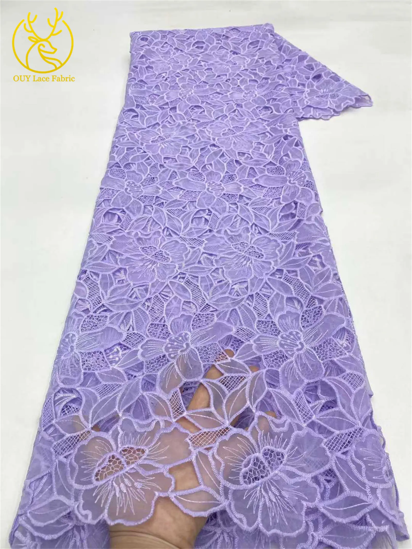 Eleganter französischer Mesh-Spitzenstoff 2026 Luxuriöser afrikanischer Stickerei-Tüll für Braut- und Abendkleider DIY Nähen 5 Yards – Detail 13