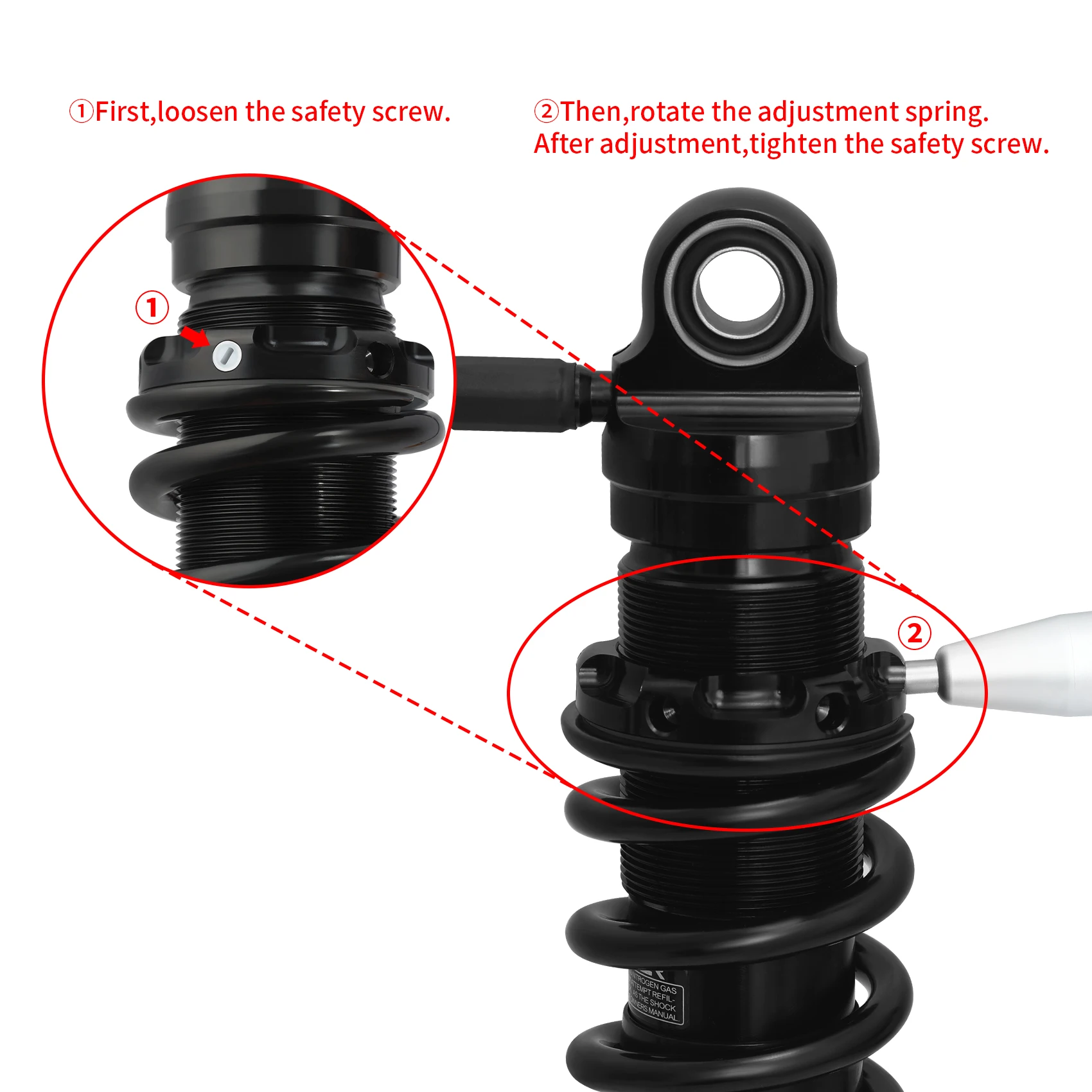 Remote Reservoir Rear Suspension Shocks For Harley Touring Street Glide Road Glide Road King 2014-2025 2023 Motorcycle