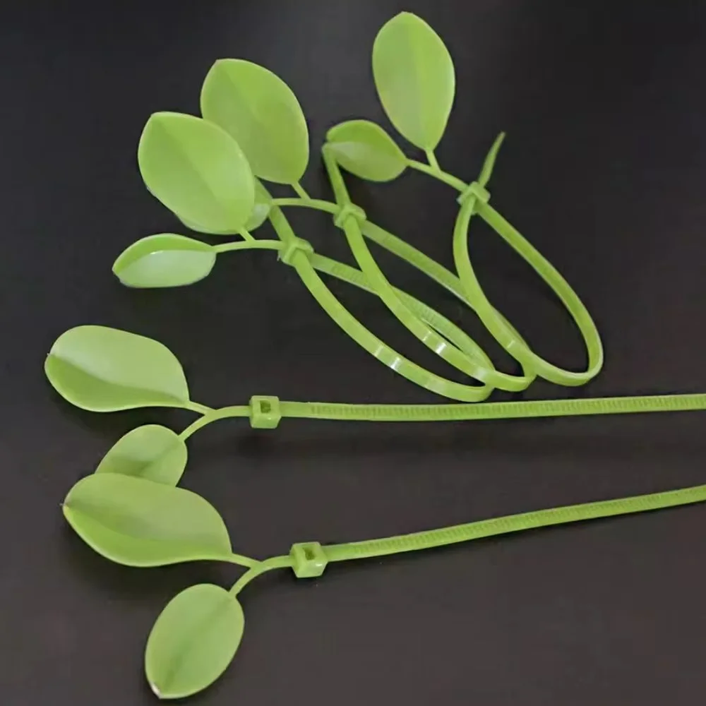 10pcs Reusable Garden Zip Ties Plant And Shrub Support Fixed Straps  Adjustable Zipper Cable Ties Simulated Leaf Ties