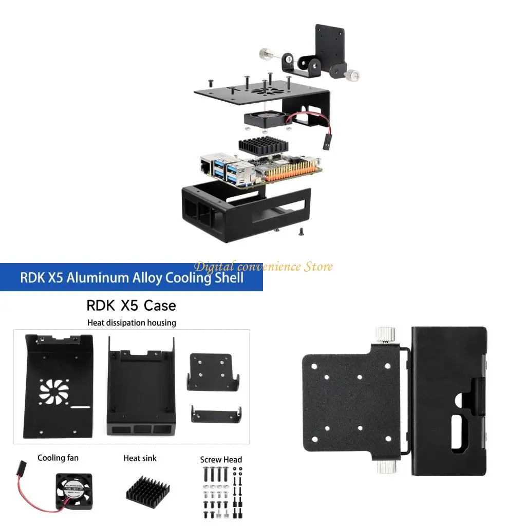 

97QA Легкий алюминиевый охлаждающий корпус Плата для разработки рассеивания тепла с кронштейном для камеры для разработки RDK