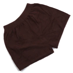 Pantalones cortos felpa tejidos para mujer, pantalones cortos elegantes y modernos cintura Color sólido, adecuados