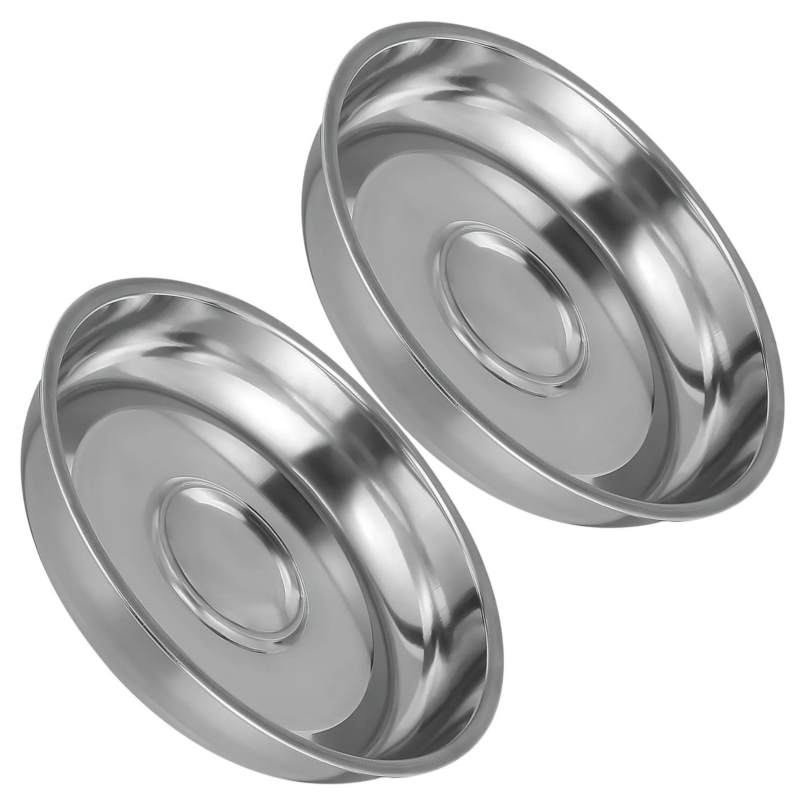 

2Pcs Stainless Steel Steak Food Covers Round Dome Kitchen Cooking Covers Protective Anti-Splash Food Domes for Grilled