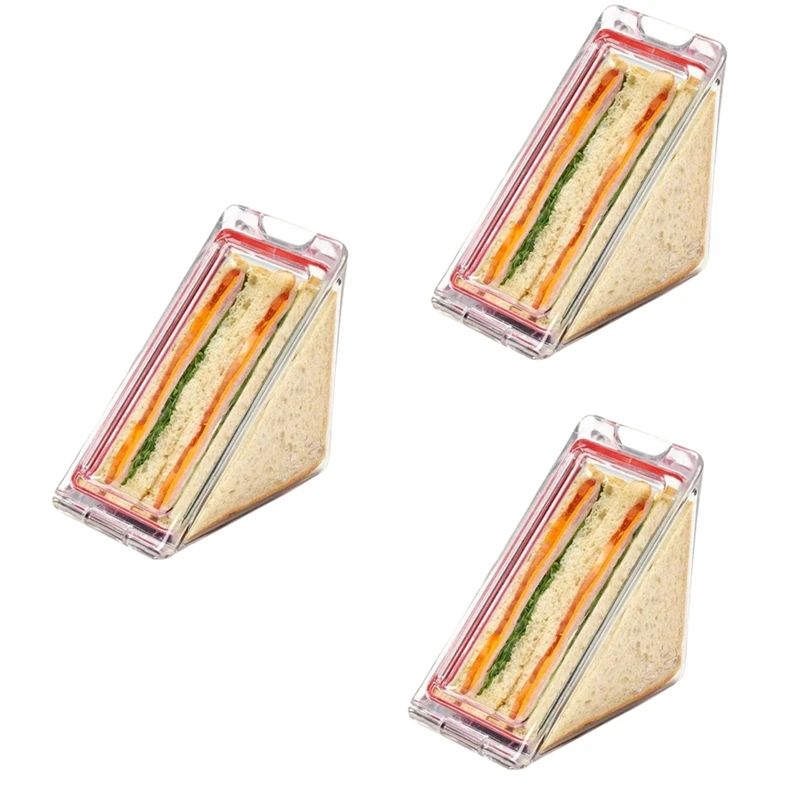 Caci Dreieck-Sandwichbehälter, dreieckiger Sandwichbehälter aus durchsichtigem Kunststoff mit Deckel, To-Go-Behälter für Käse