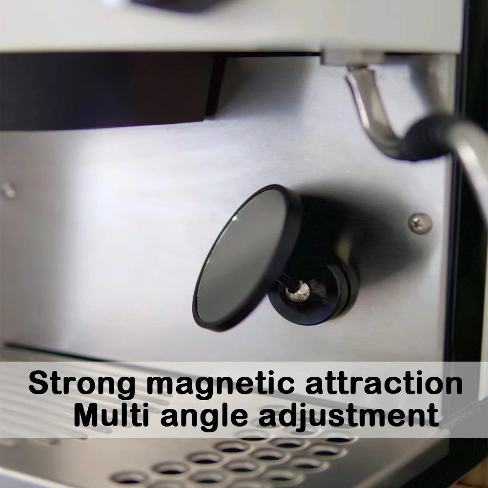 Espejo de extracción de café con atracción magnética, espejo reflectante Espresso para observación de café portafiltro sin fondo