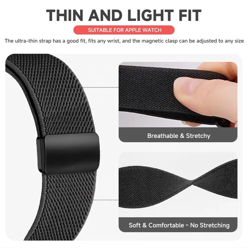 الأشرطة ل سوار ساعة يد آبل 42 46 45 44 49 مللي متر 38 40 41 المغناطيسي النايلون كوريا سوار iwatch سلسلة 11 10 9 7 8 6 se الترا 3/2/1 #5