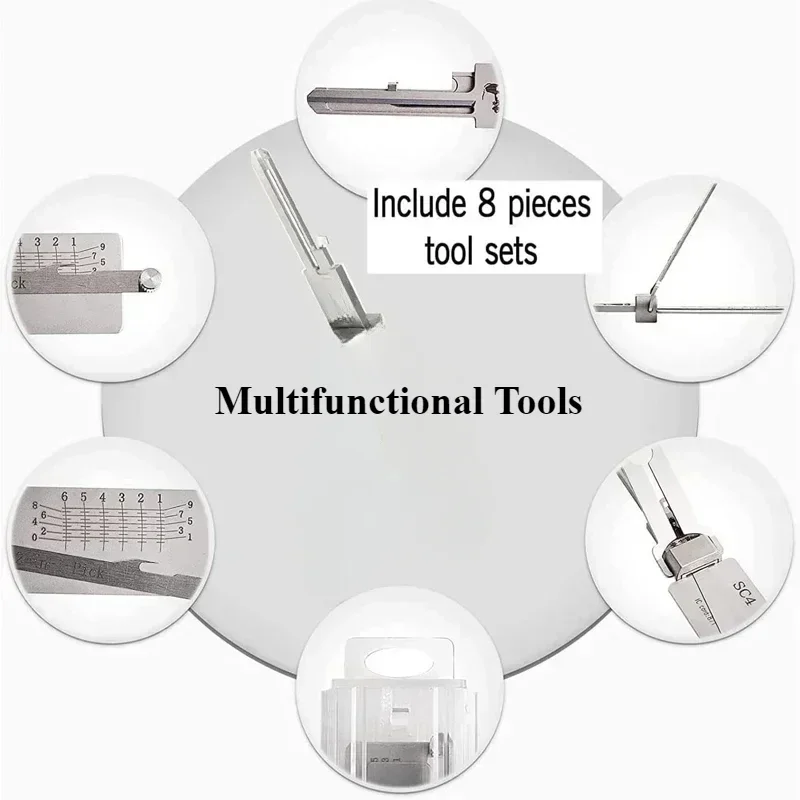 1PCS Repair Tools Locksmith Tools 2 in 1 KW1 KW5 SC1 SC4 SS001 SS002 Lock Key Precision Hook and Set Maintenance Master Key