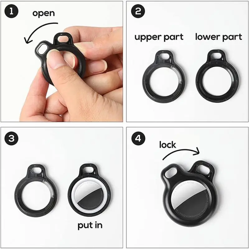 Keychain For Apple Airtag Case with Strap Protective Cover Bumper Tracker Accessories Anti-scratch For Air Tag Cover