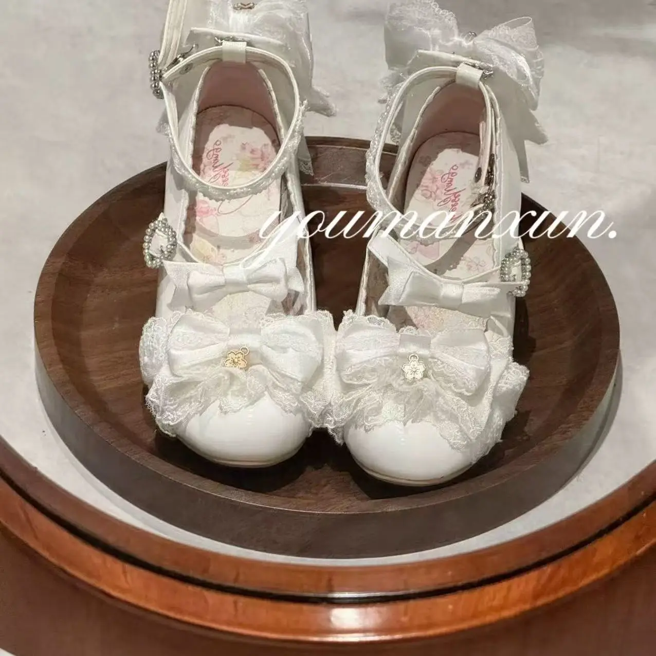 LEOSOXS Bowknot Lace Princess Lolita High Heels 2026 Summer New Mary Janes Fairy Style Cosplay Dress Shoes Beautiful Girls Shoes view 4