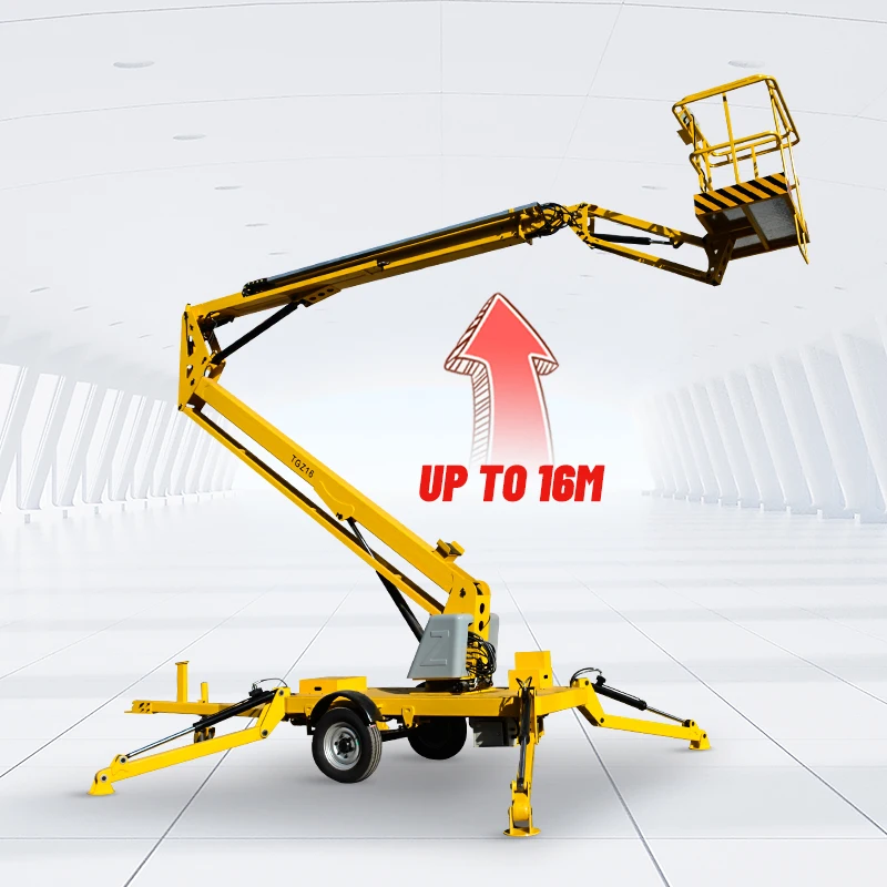 PROMOTION!!! Hydraulic Cylinder Elevators Four Wheels Trailer Mounted Boom Lift Portable Jib Crane Aerial Boom Lift