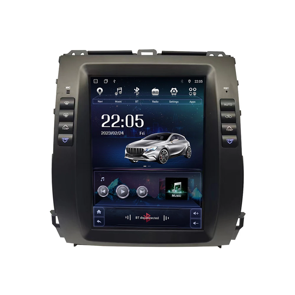 9.7 Inch Carplay Android 13 For Toyota Land Cruiser Prado 2002-2009 Car GPS Navigation Multimedia Player Head Unit Media Auto