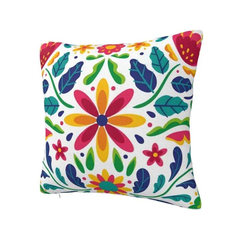 Cute Mexican Flowers Cushion Cover 40x40 Cm Velvet Polyester Throw Pillow Case For Sofa Car SeatHome Decoration Pillowslip