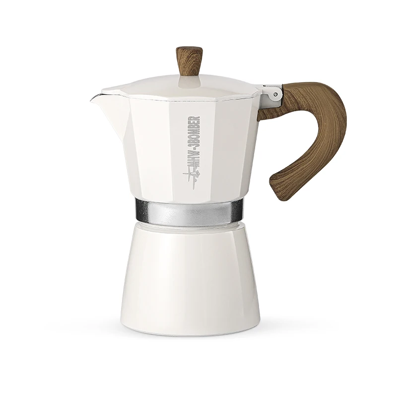 MHW-3BOMBER klassische Moka Kaffeekanne Aluminium Materialien Holzgriff Espresso und Kaffee maschine 150/300ml Moka Topf