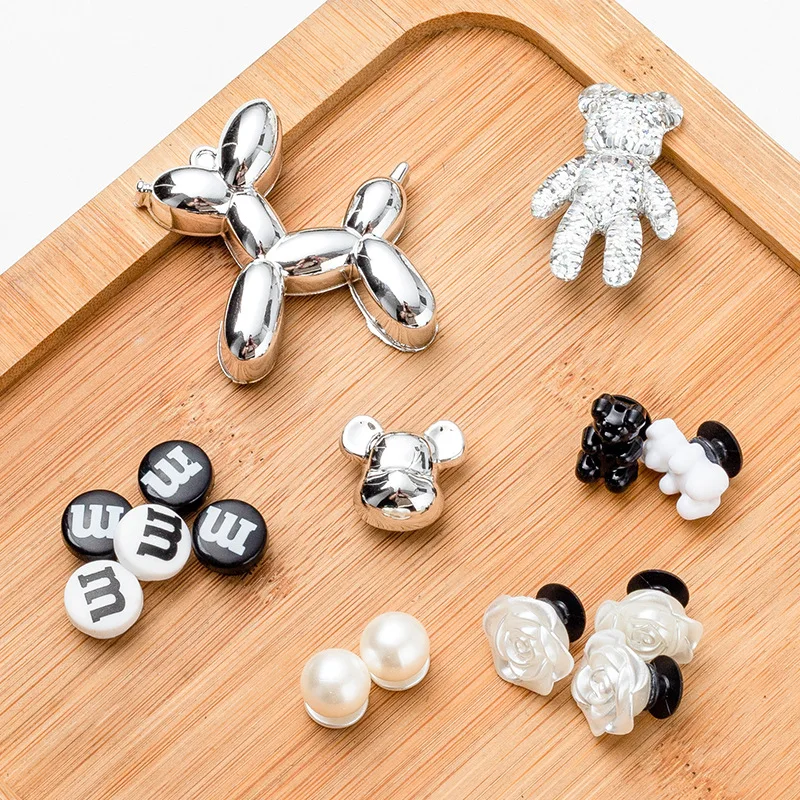 Shoe Charms DIY Cute Transparent Bear Detachable Decoration Buckle for Hole Shoe Charm Accessories Kids Girls Gift