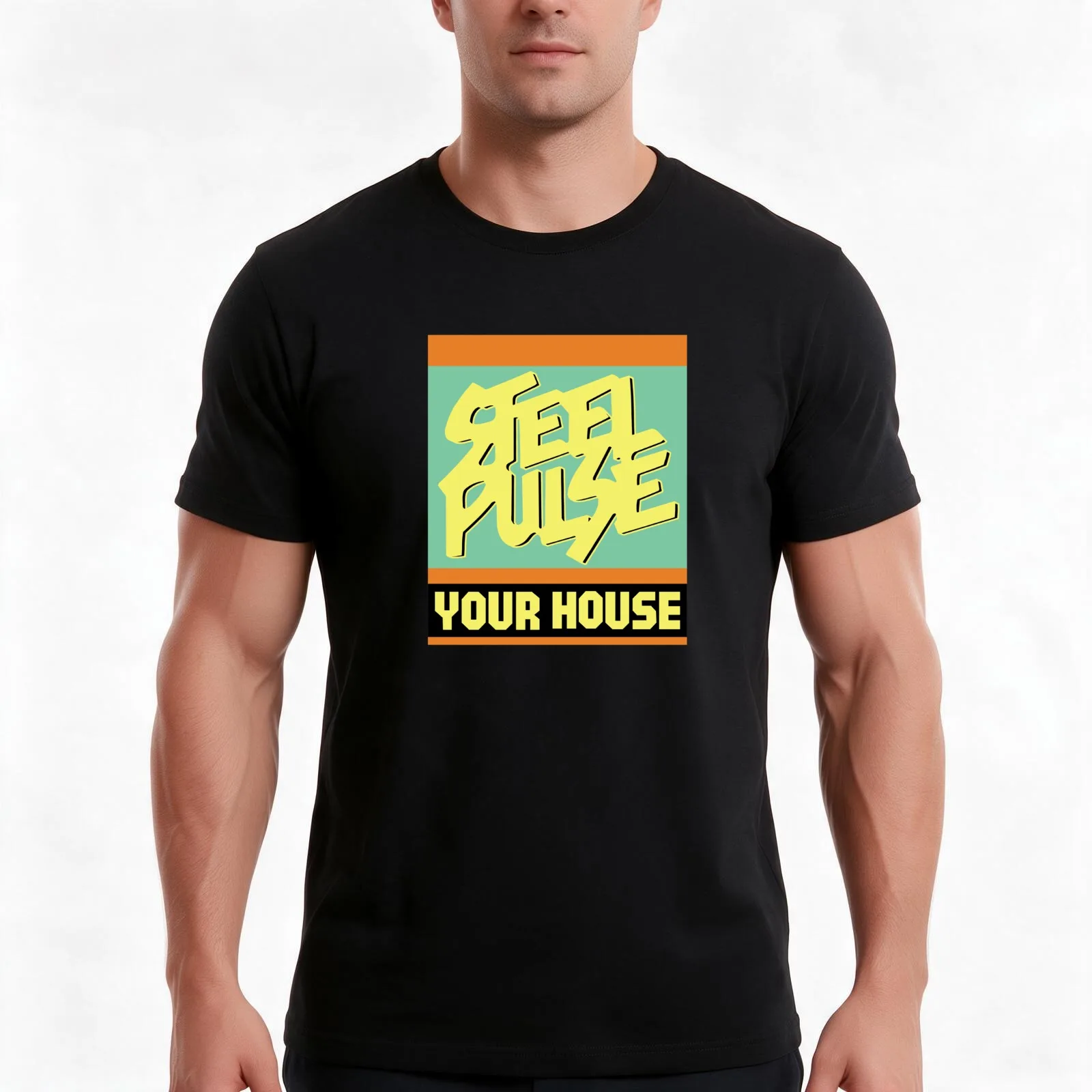 Steel Pulse - Your house 80 T-Shirt, Summer Casual Cotton Tee, Oversized Streetwear Tops, Vintage Graphic Print, 100% Cotton