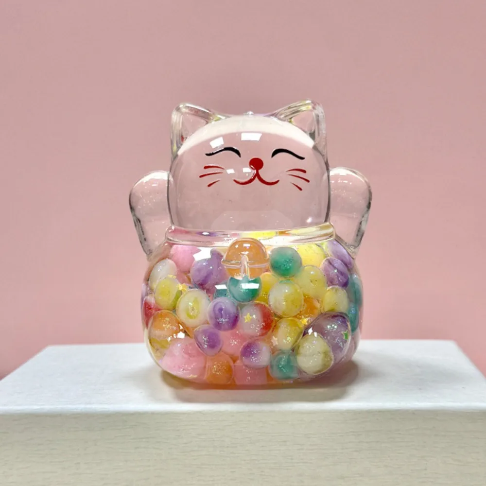 

Collection Nagaya Fortune Cat Candy Color Cat Shiny Cute Desktop Ornaments Mini Kawaii Cartoon Cat Model Jewelry Gifts