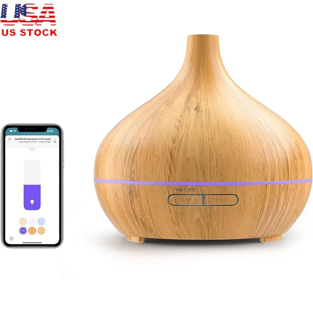 

Умный Wi-Fi ультразвуковой диффузор эфирного масла, увлажнитель для ароматерапии с голосовым управлением HomeKit Alexa, светодиодный светильник, планирование