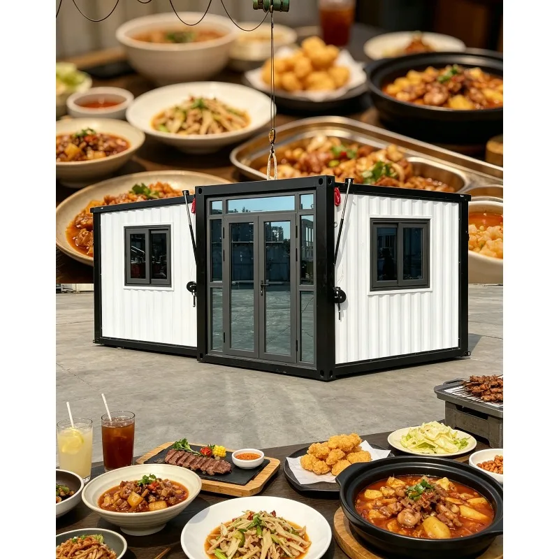 Extendable Container House 2 3 4 5 Bedroom Mobile Home 40Ft Expandable Container House Luxury Prefab Modular House Folding Home