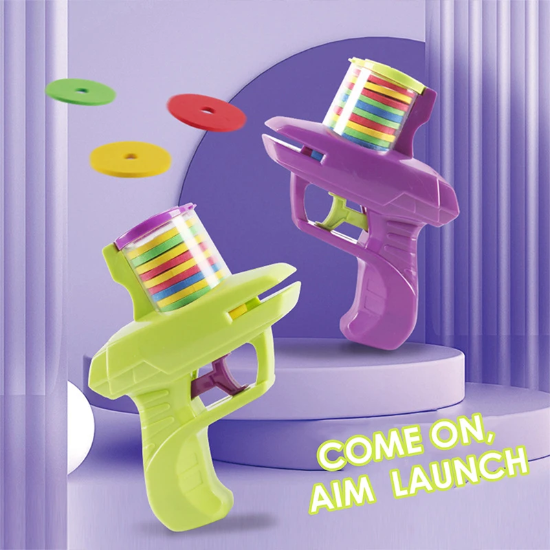 لعبة أطفال تفاعلية مزدوجة الوالدين والطفل للأولاد هدايا للأطفال في الهواء الطلق لعبة مسدس القرص لعبة القرص الطائر بندقية قاذفة الرماية #3