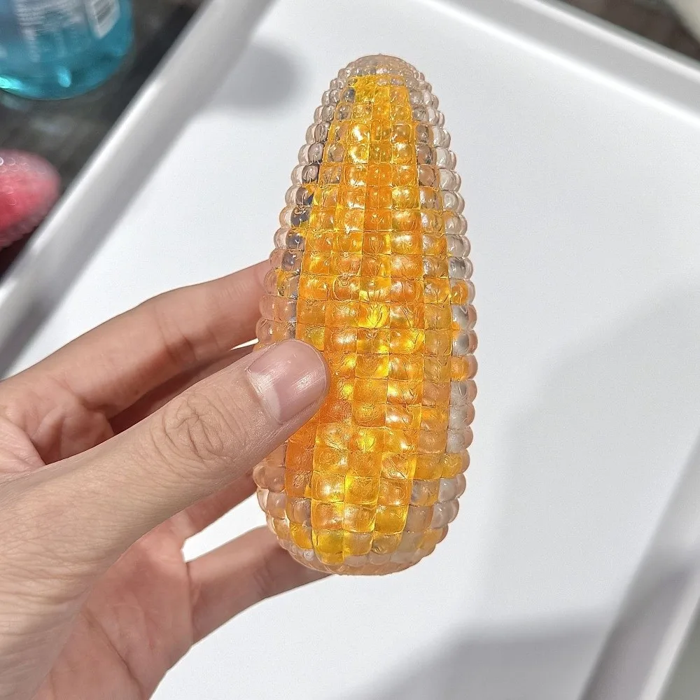 New Cute Colorful Slow Rising Pearls Super Soft Pop It Sticky Pearls Toy Crystal Simulation Corn-Shaped Fidget Toys for Kids Toy