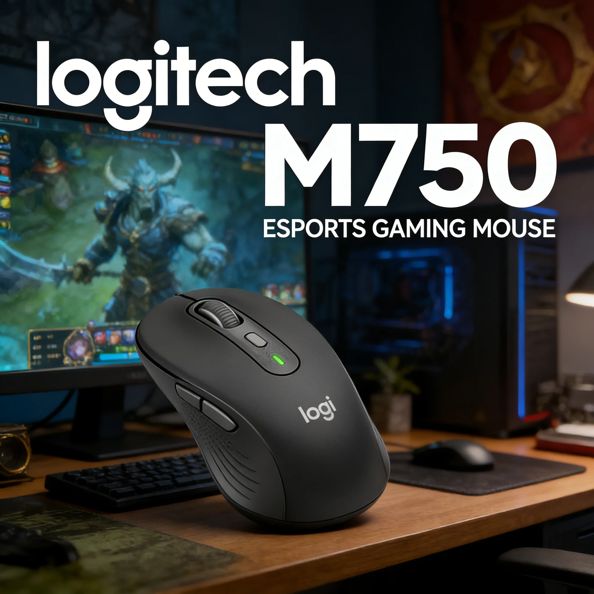 

Logitech M750 Wireless Mouse - Ergonomic Design Ultra-Long Battery Life Silent Click Compatible with Desktop Laptop And Tablet